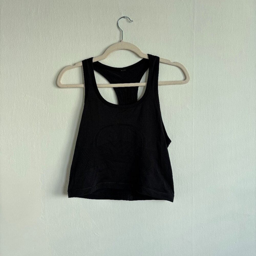 Lululemon black racer back tank top, size 4